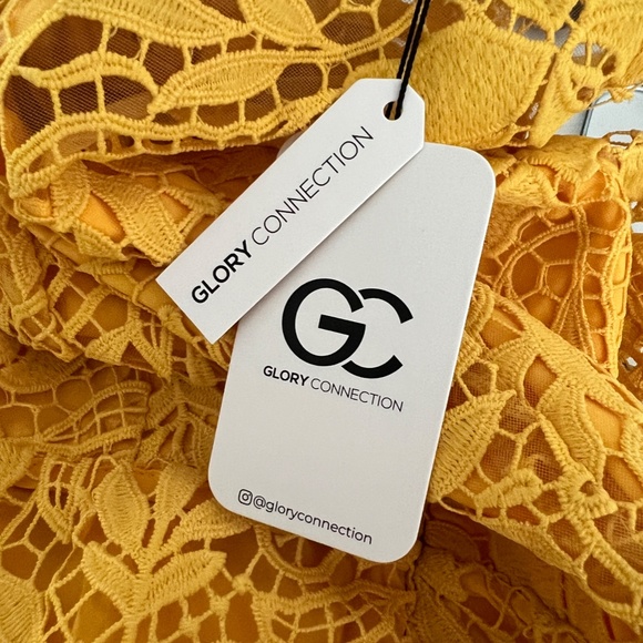 Glory Connection Yellow Rebekah Ruffle Lace Maxi Elegant Dress NWT - Picture 15 of 16